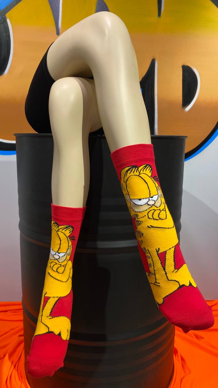 Garfield Desenli Soket Çorap