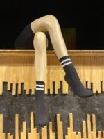 çember desenli siyah tenis çorap