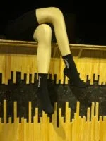 siyah renkli desenli tenis çorap