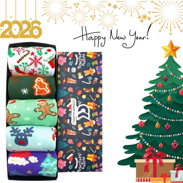 5’li Yılbaşı Özel Kutulu Unısex Soket Çorap Set