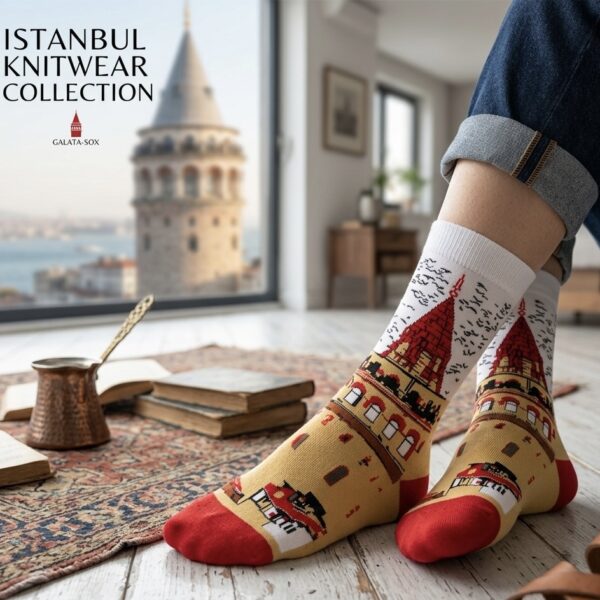 Desenli Renkli Soket Çorap