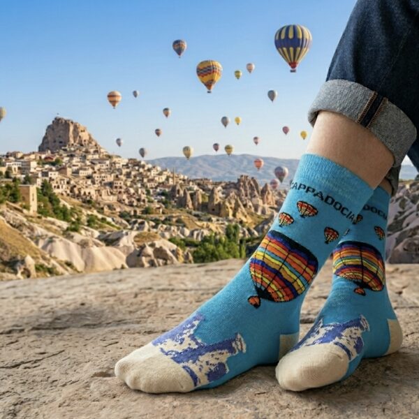 Renkli Desenli Unısex Soket Çorap
